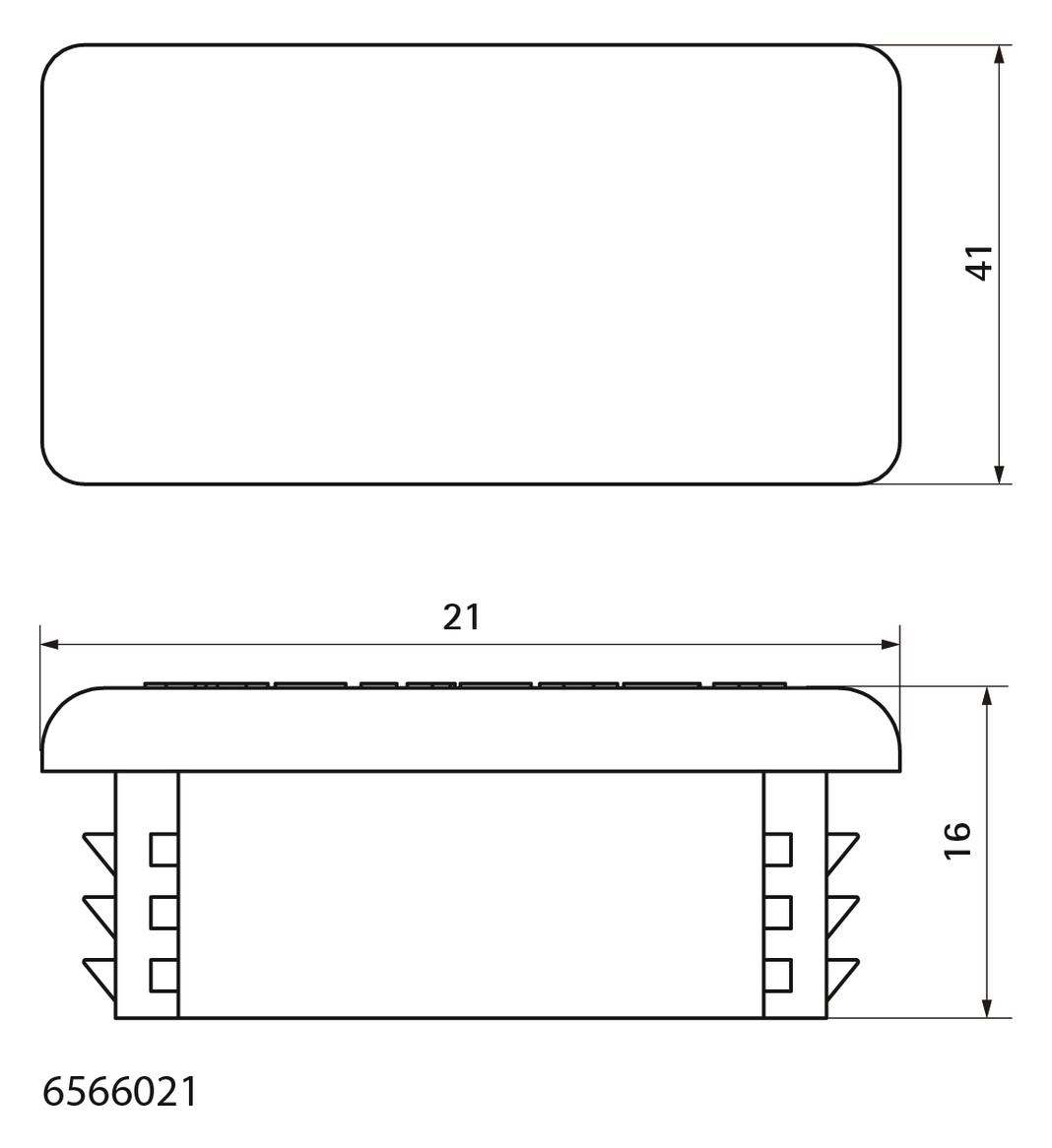 Walraven Schienenendstopfen Strut BUP1000 41 x 21 mm, Polyethylen, grün