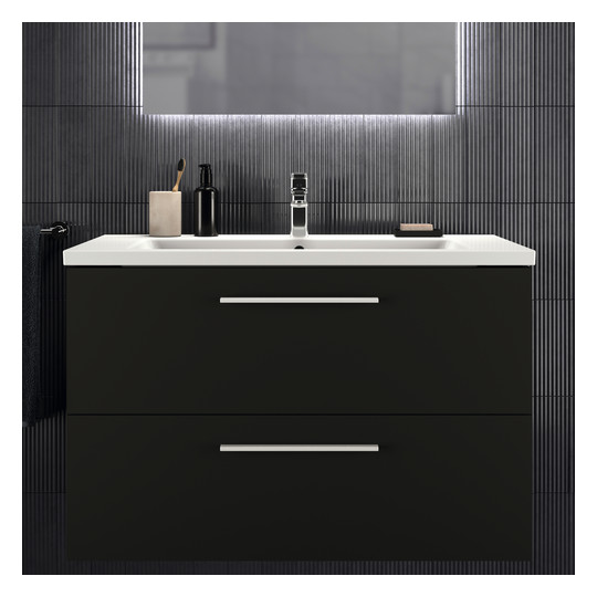 Ideal-Standard Möbelwaschtisch-Unterschrank i.life B 2 Auszüge, 100 x 50,5 x 63 cm, carbongrau matt