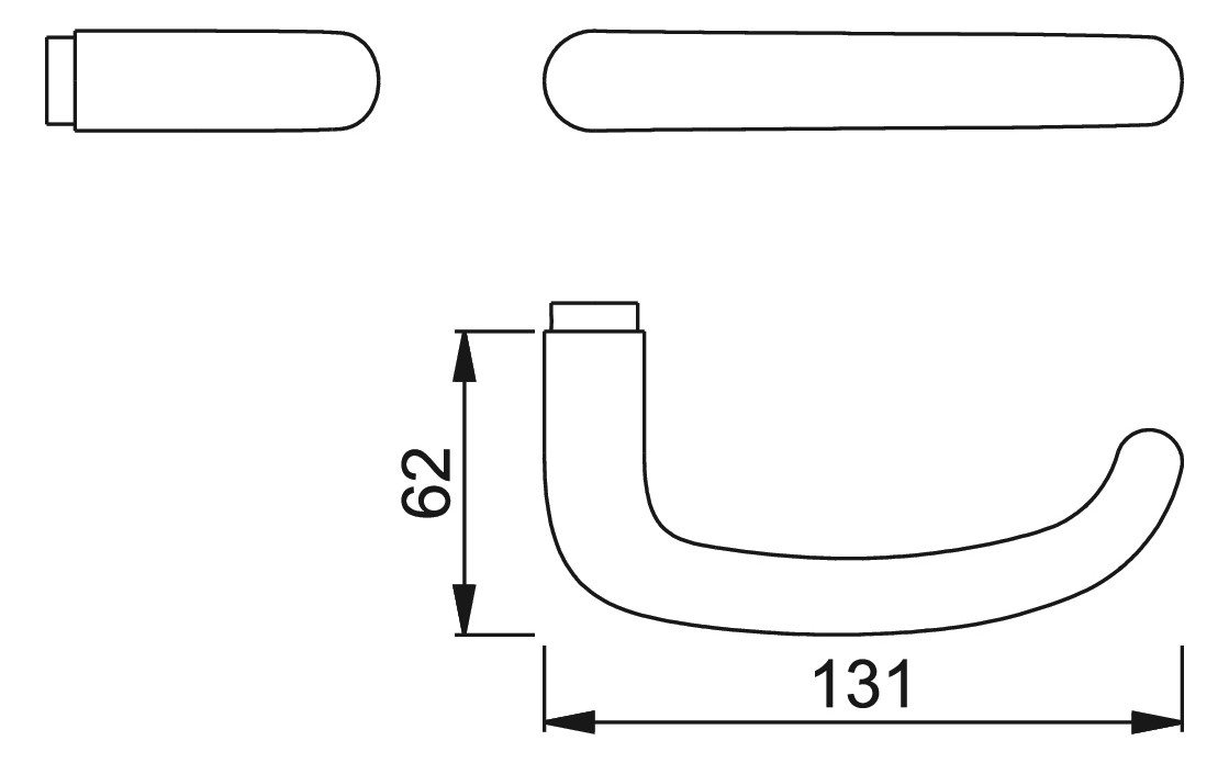 Bild HOPPE Drückerpaar San Francisco GD-E1301Z, 8mm, Stiftlänge 66mm, DIN Links-Rechts, Türstärke min. 35, Türstärke maximal 45mm, edelstahl matt-1
