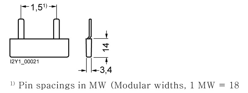 Phasenschiene 1ph 18mm 40mm 10qmm 50A Stift Isoliert