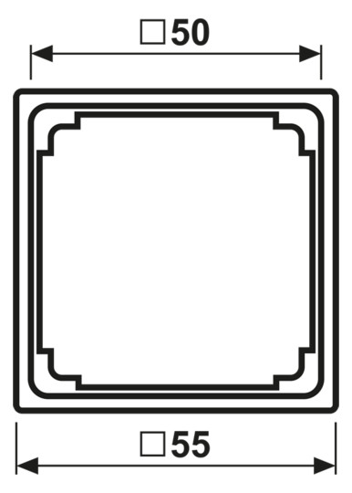 Zwischenrahmen aws AS/A 50x50mm glz RAL9010 quad50mm/quad50mm