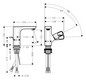 hansgrohe Waschtisch-Einhebelmischer 110 Axor Urquiola Ausladung 114mm, mit Zugstangen-Ablaufgarnitur, für Handwaschbecken, brushed gold optic
