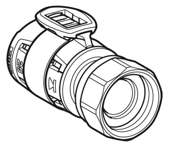 Geberit Übergang FlowFit Ø 40 mm, G 1 1/4, mit Überwurfmutter