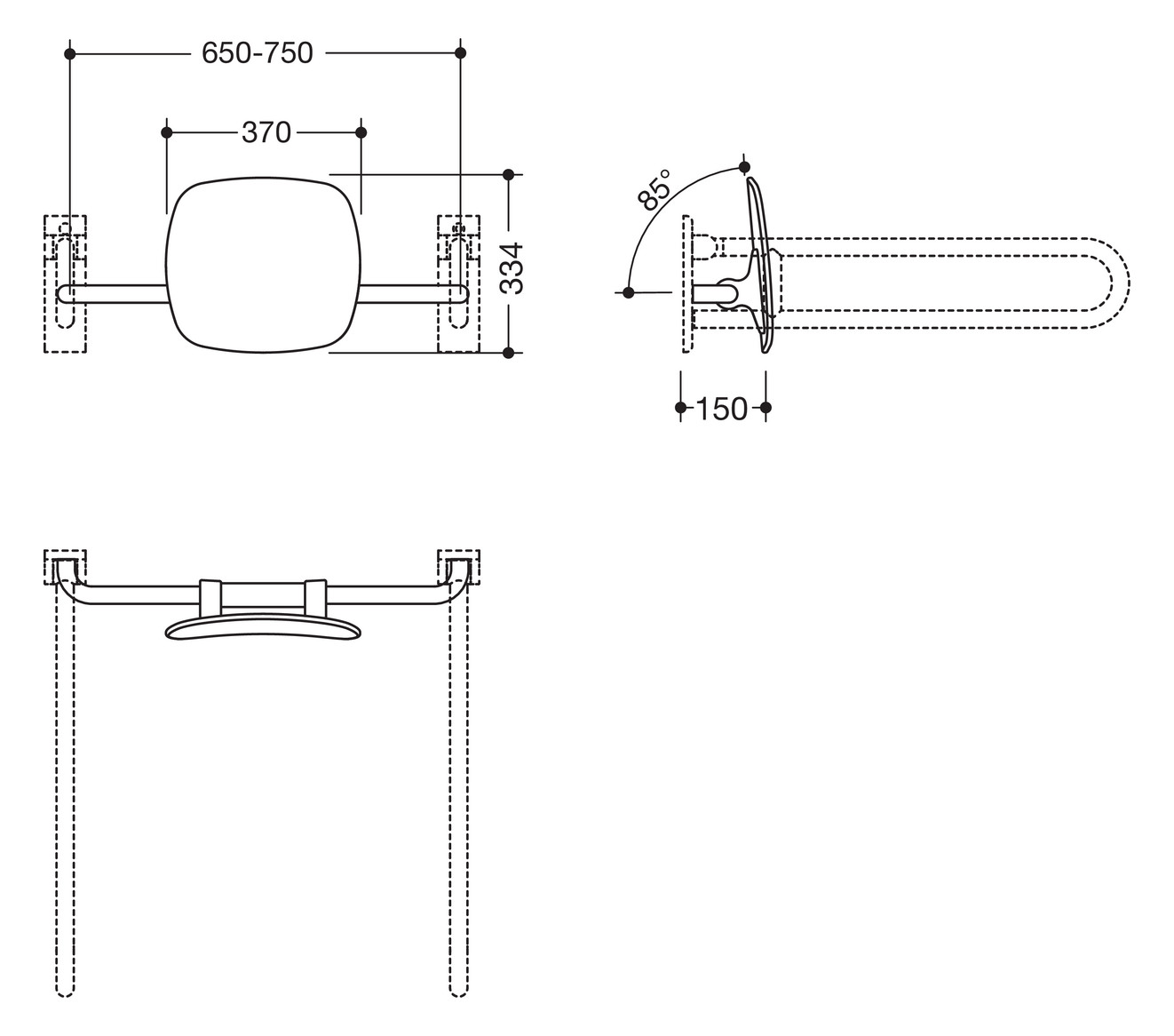 HEWI Rückenstütze 801 Lehne signalweiß, reinweiß