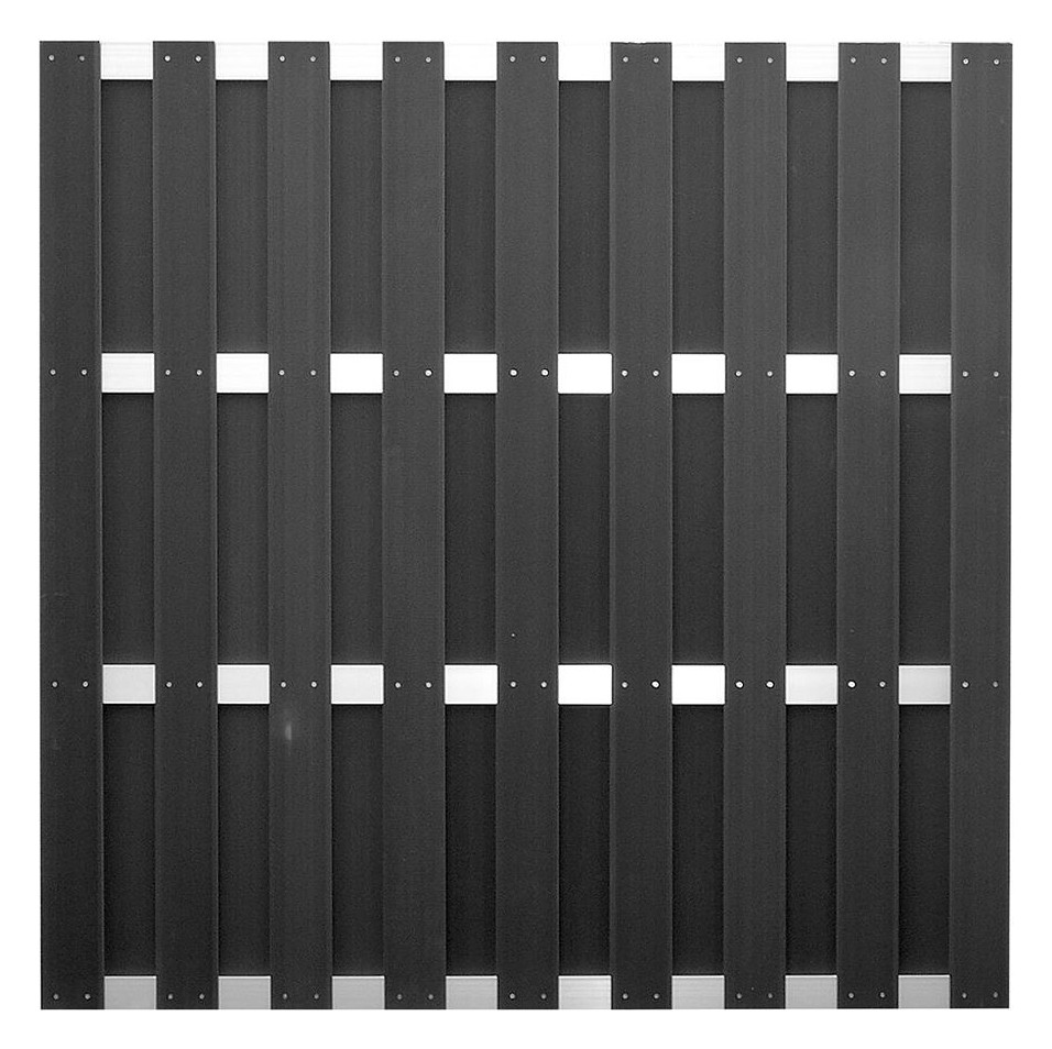 Bild ELDENA-Serie ANTHRAZIT 180 x 180cm hell eloxiert 4 Querriegel ALU WPC-Bretterzau - n.a.-0