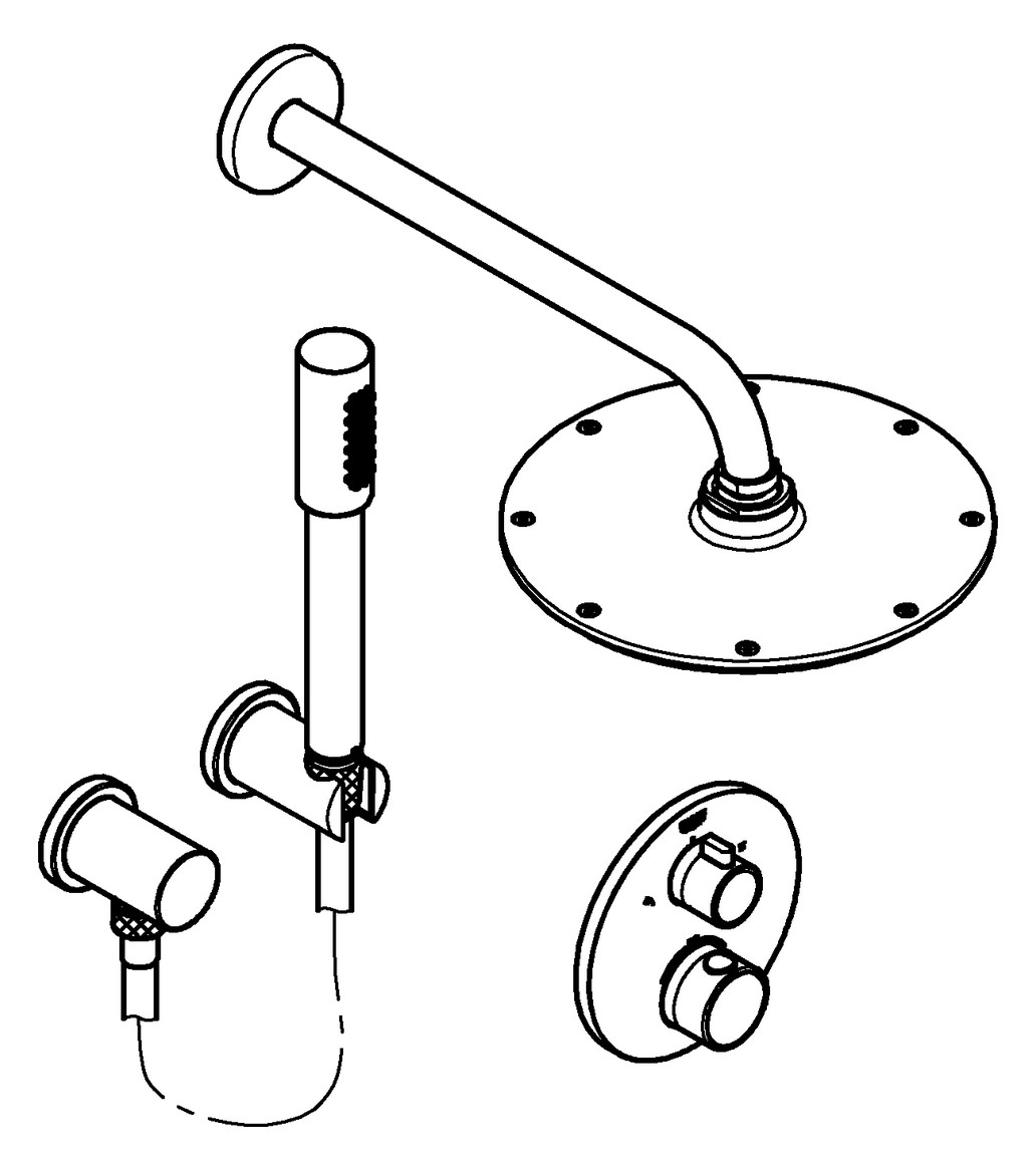 GROHE UP-Duschsystem Grohtherm mit UP-Thermostat, chrom