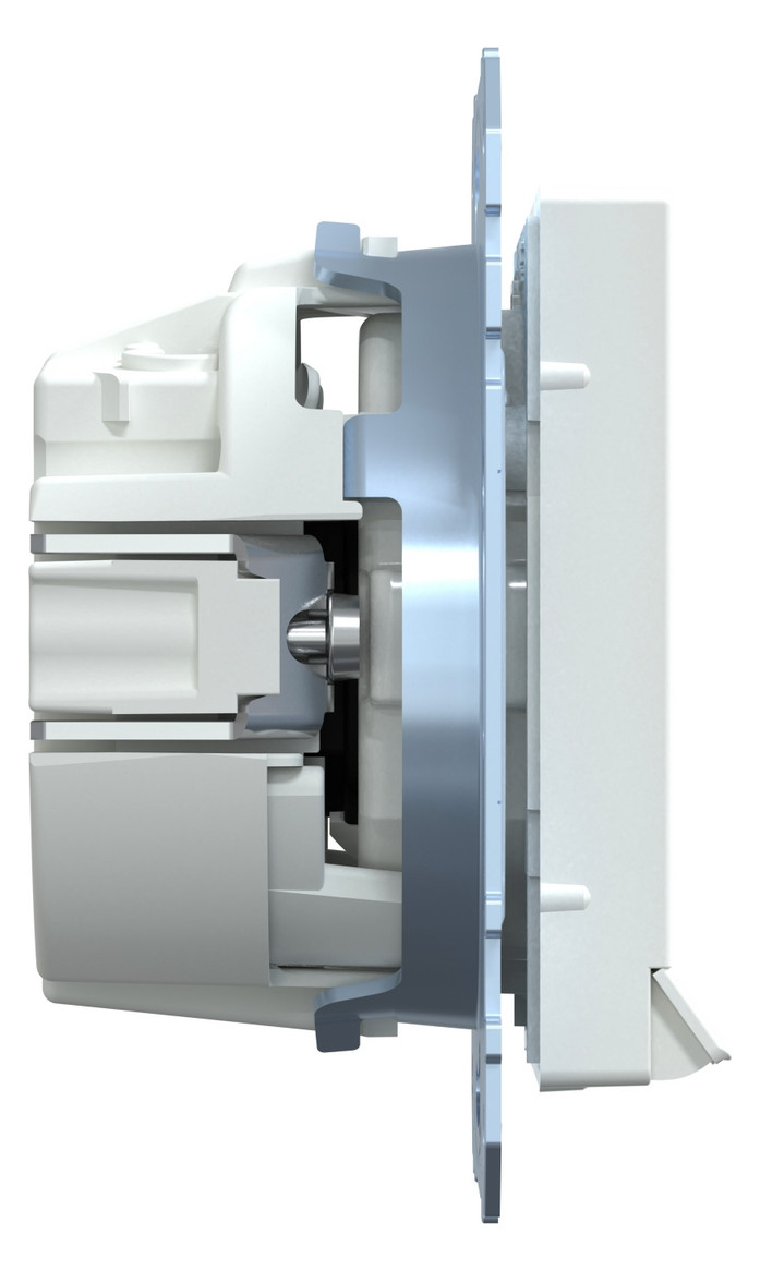 Steckdose 1f akws glz System M UP m.OL m.BS aktivweiß Mit Orientierungslicht