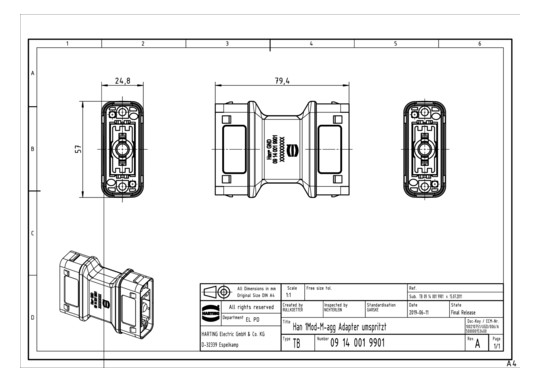 HART Han GND Adapter         09140019901 