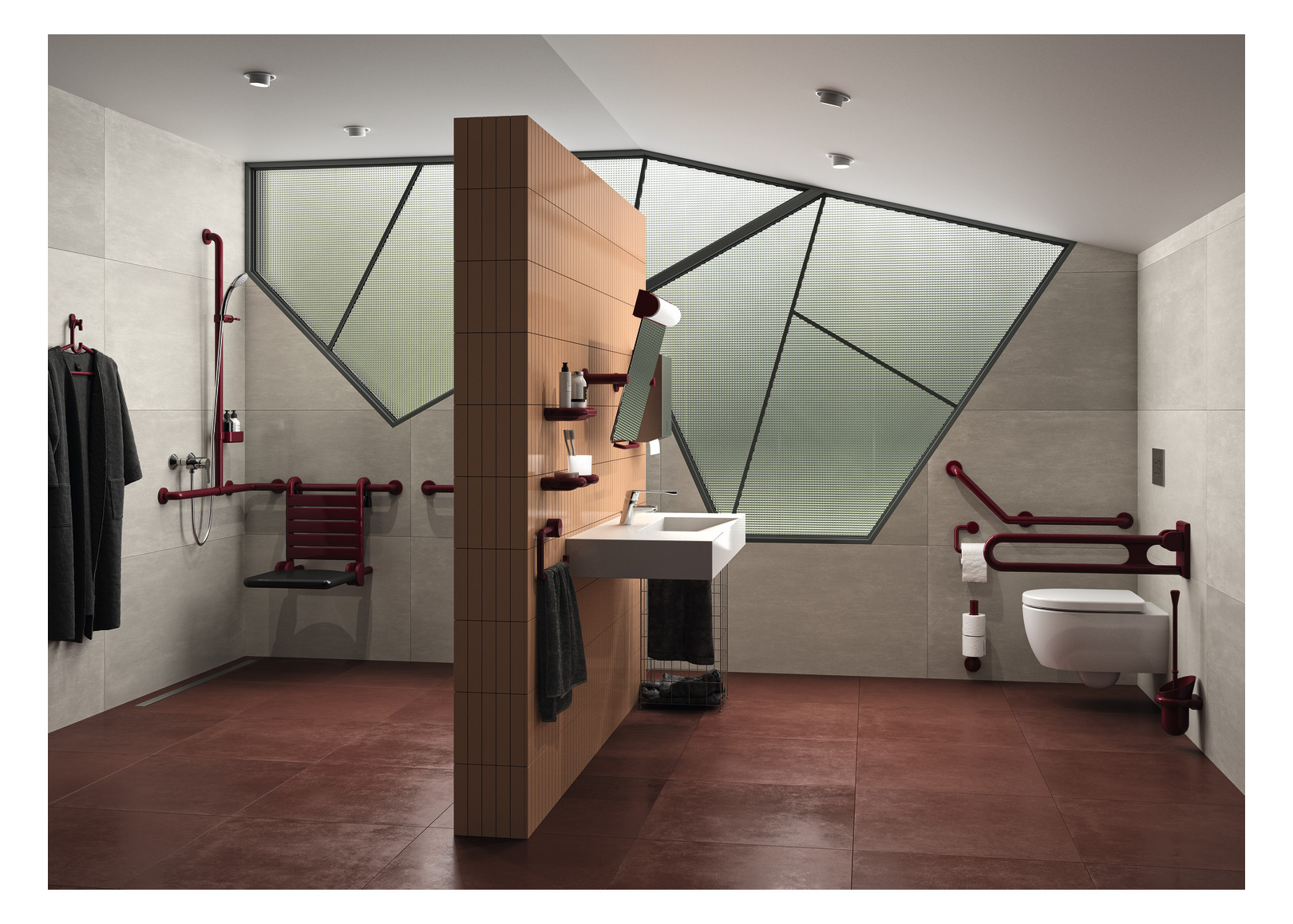 Normbau Haltegriff Nylon Care 800 mm, Standard, weiß