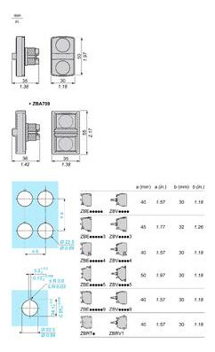 Drucktaster Front 3f satz mit mehreren farben Ø22,5mm rechteck IP66 Tastend