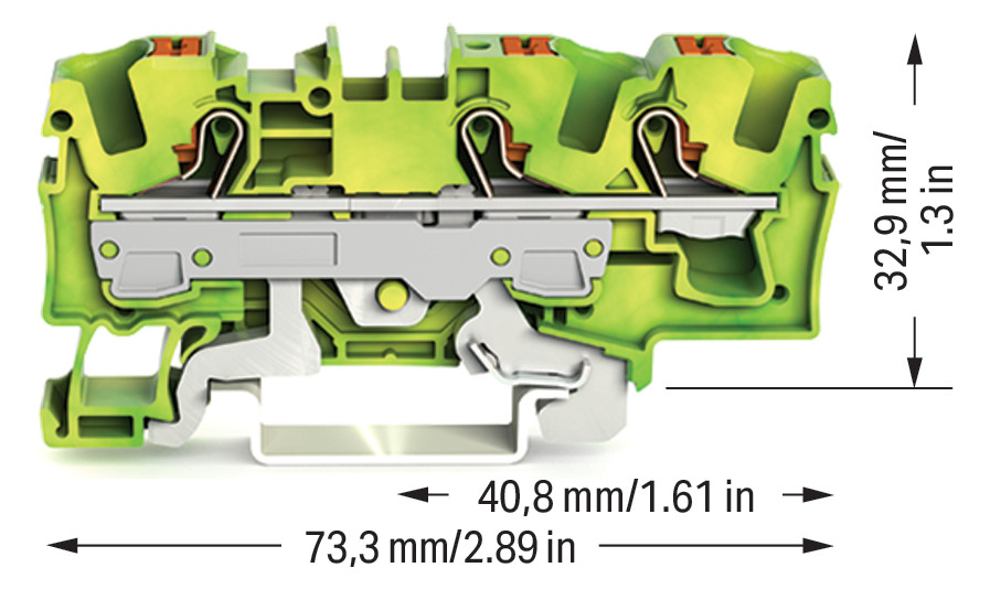 Schutzleiter-Reihenklemme 0,5-10qmm gn/ge 1Etage Hutschiene TH35