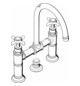 hansgrohe 2-Griff-Waschtisch-Brücken-Armatur 220 Axor Montreux Ausladung 175mm, mit Kreuzgriffe, Zugstangen-Ablaufgarnitur, polished red gold
