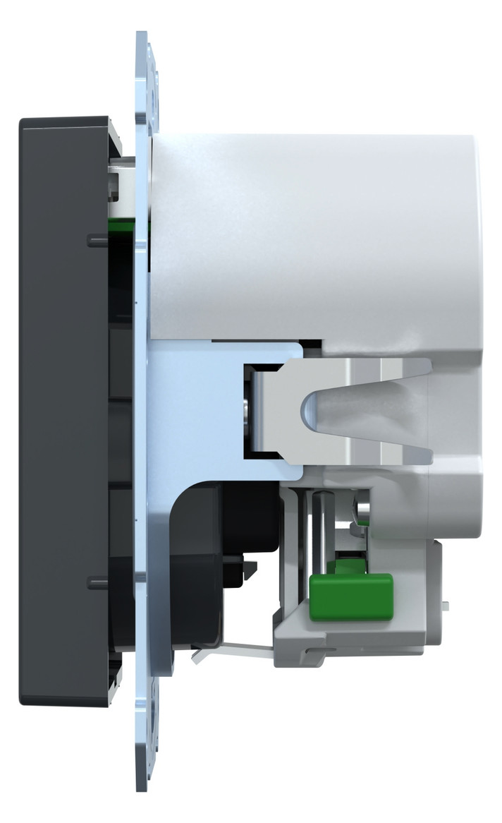 Steckdose 1f anth mt 2USB-A UP m.BS USB IP20 Mit erhöhtem Berührungsschutz
