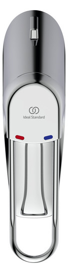 Ideal-Standard Waschtisch-Einhebelmischer CeraMix Blue Bügelhebel, Cu-Rohr, mit Metall-Ablaufgarnitur, chrom