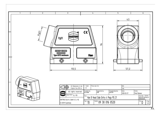 HART Tüllengehäuse           09300160520 