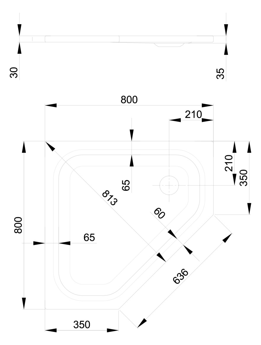 Duschwanne BetteCaro 5319 80x80x3,5cm, Glasur, natura