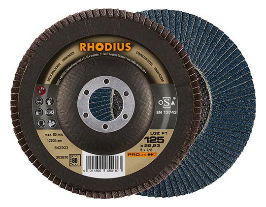 RHODIUS-Lamellenschleifscheibe LGZ F1 - 125mm, K80, gerade