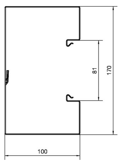 Geräteeinbaukanal ST 170x100mm vz GEB-K 11270qmm 2000mm