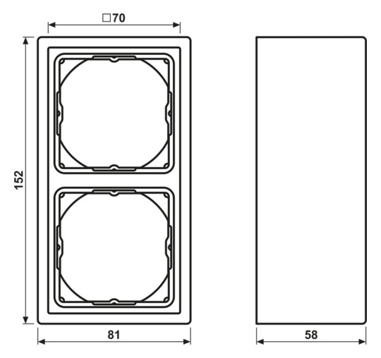 Einbaurahmen 2f aws glz Kst f.GEB-K Thermopl