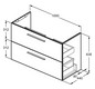 Ideal-Standard Möbelwaschtisch-Paket i.life A 104x46x64,5cm, 1 Hahnloch, Griff schwarz matt, greige matt