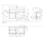 V&B Waschtisch-Unterschrank Finion 100cm, Abdeckplatte black matt, Regal Glossy white lacquer, Peony Matt