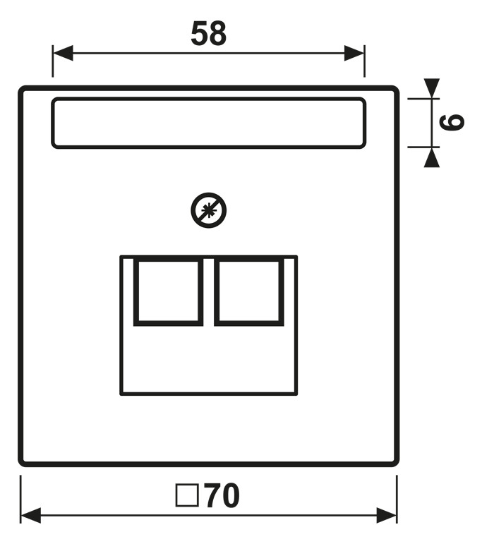 Zentralplatte UAE/IAE 2f LS aws Schraubbef m.Beschr.Feld