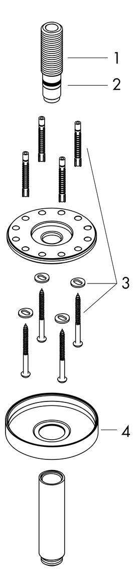 hansgrohe Deckenanschluss Axor 300mm, rund, brushed gold optic