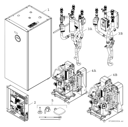 BOSCH Sole/Wasser/Erdwärmepumpe SupraEco T T 380-2, 38 kW, Kompakt, 2-stufig