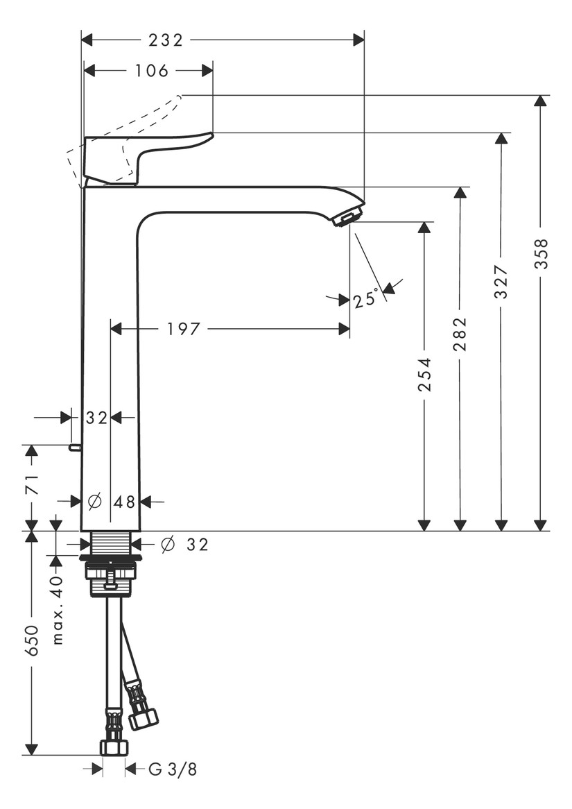 hansgrohe Waschtisch-Einhebelmischer 260 Metris mit Zugstangen-Ablaufgarnitur, chrom