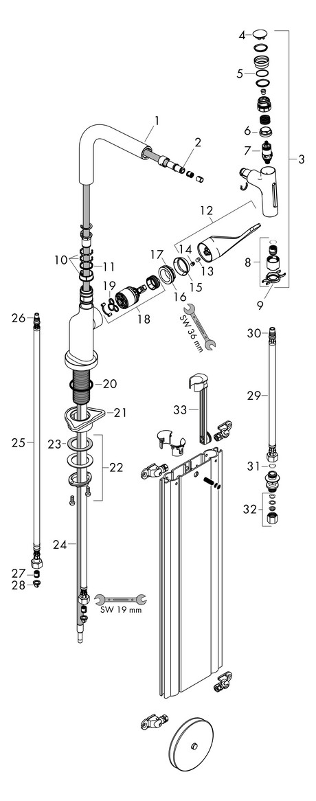 hansgrohe Spültisch-Einhebelmischer 230 Select 2jet Axor Citterio mit Ausziehbrause und sBox, Edelstahl-Optik