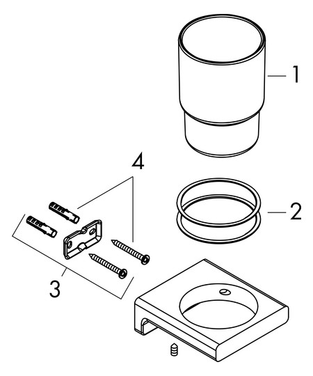 hansgrohe Zahnbecher AddStoris mit Glas, Wandmontage, Metall, polished gold optic