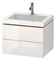 Duravit Waschtisch-Unterschrank c-bonded L-Cube 60 x 48 cm, ohne Hahnloch, graphit matt, 2 Schubkästen, wandhängend