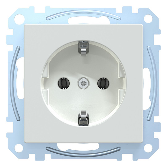 Steckdose 1f akws glz System M UP IP20 aktivweiß