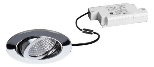 LED-Einbaustrahler 7W 2700K 740lm Konv chr glz 1LED Alu IP20 RF:hochglänzend
