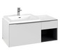 V&B Waschtisch-Unterschrank Becken links Subway 3.0 100,1x42,25x51,6cm, mit LED/Griff Aluminium glänzend, pure white