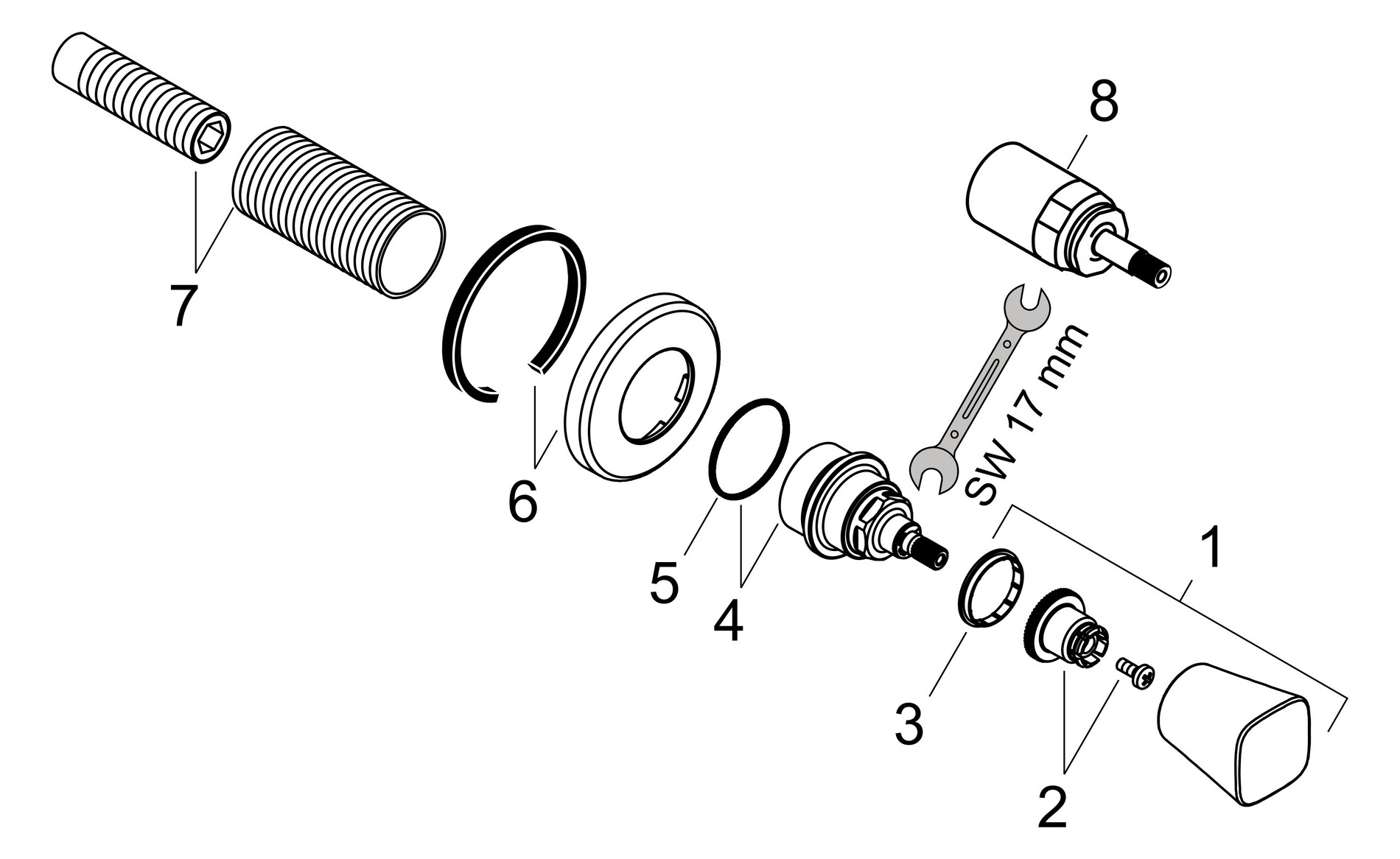 hansgrohe Fertigmontageset Logis UP-Absperrventil, chrom
