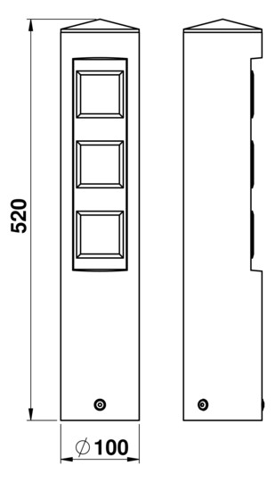 ALBE Steckdosensäule, Alu,        662102 