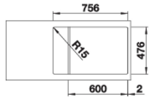 Blanco Spüle LANTOS XL 6 S-IF Compact 78 x 50 cm, Edelstahl Bürstfinish, reversibel, Ablauffernbedienung mit Drehbetätigung