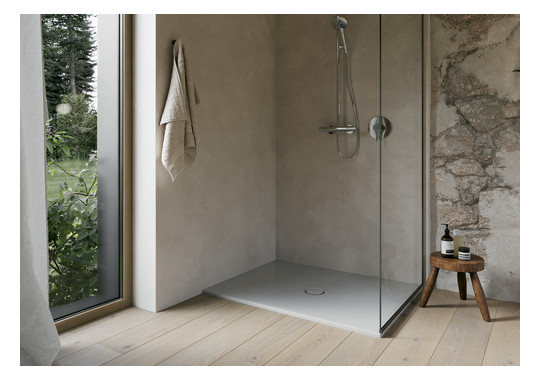 Duschfläche BetteFloor 5491 100x80cm, Mini-Wannenträger, manhattan