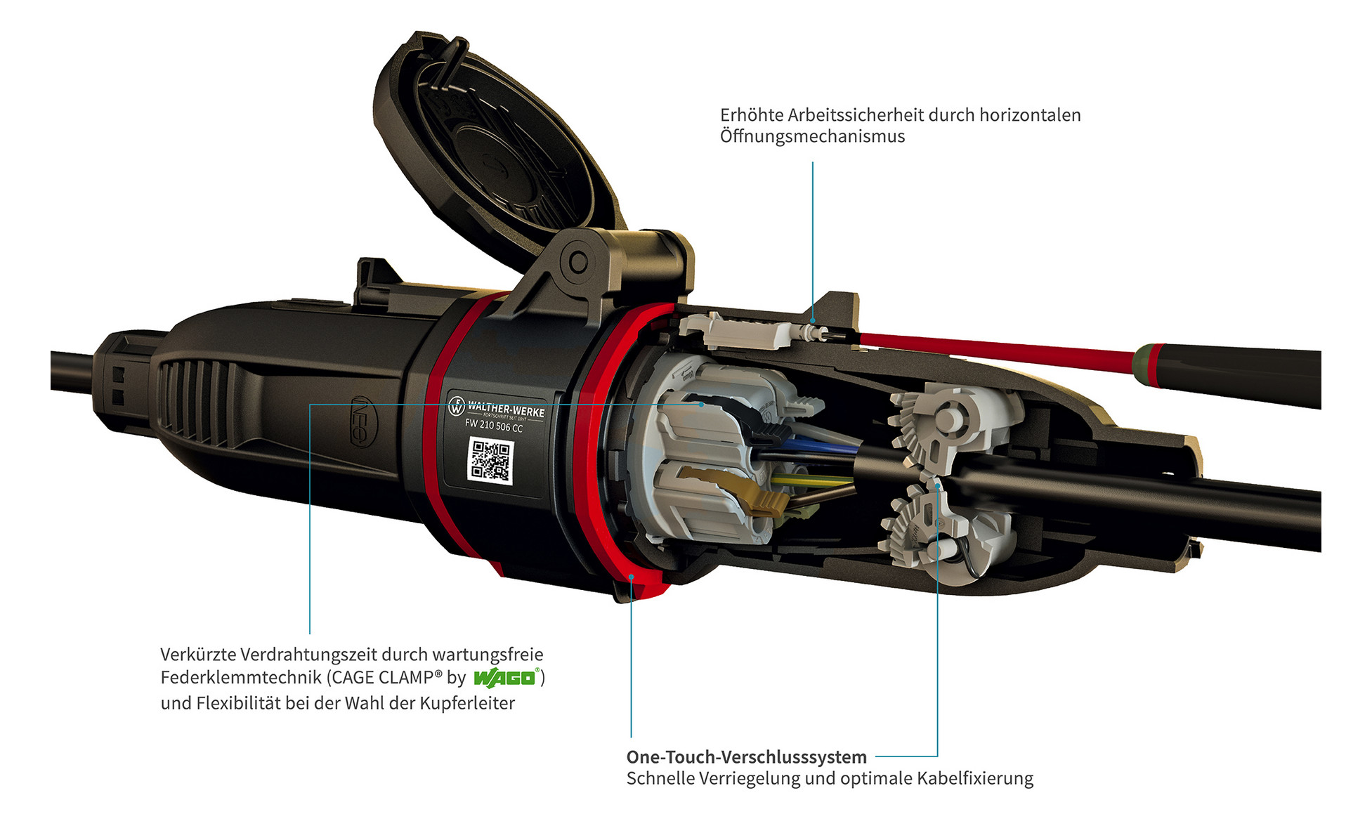 CEE-Kupplung 5p 16A IP54 NEO IP54 ger 400V/rt 6h schraubl.Kl Kst