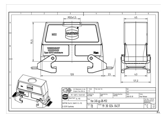 HART Tüllengehäuse-OT M32    19300240437 