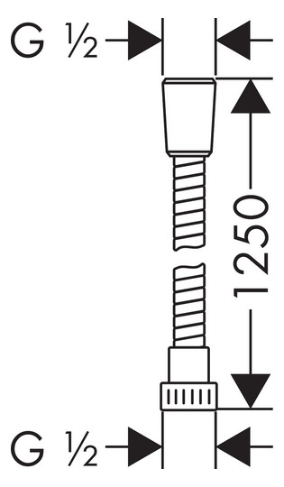 hansgrohe Brauseschlauch Metaflex 1250 mm, mit Spiralwicklung, chrom
