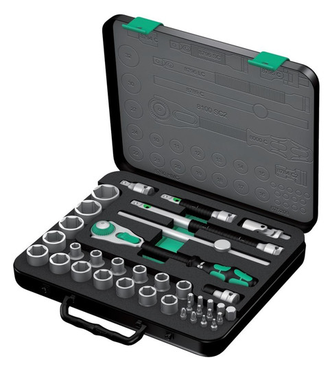 Wera-Steckschlüssel-Garnitur ZYKLOP 8100SC2, 1/2 -...