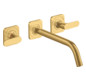 hansgrohe Fertigmontageset Axor Citterio M UP-3-Loch-Waschtischarmatur, Ausladung 226mm, Rosetten, brushed gold optic