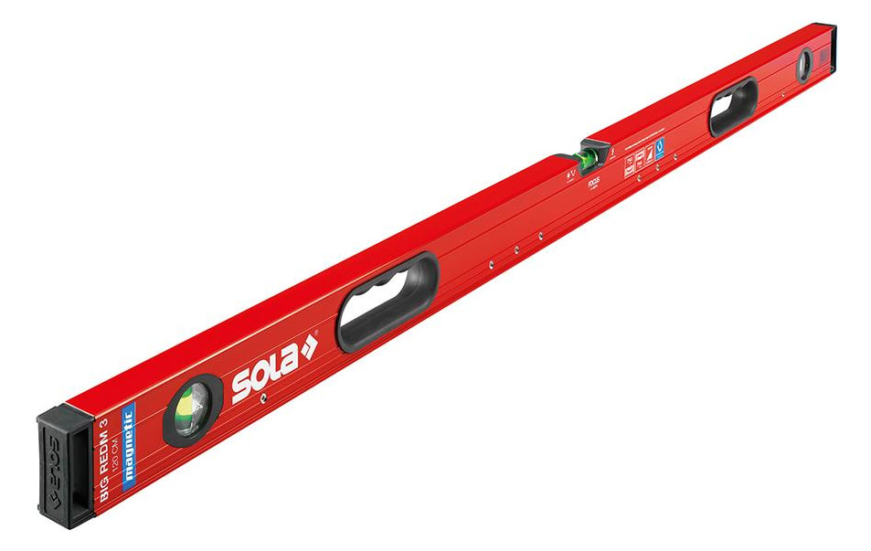 Bild Magnet-Wasserwaage LM Big REDM 3 120cm p ulverbeschichtet Sola-1