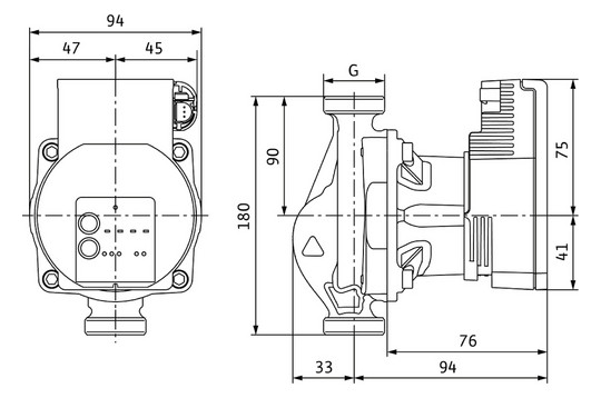 Wilo Nassläufer-Hocheffizienz-Pumpe Varios PICO 25/1-7, G 1 1/2, 180 mm, 230 V