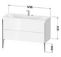 Duravit Waschtisch-Unterschrank c-bonded XViu 120x48cm, 2 Auszüge, ohne Hahnloch, schwarz matt, Rahmen P, mediterrane eiche