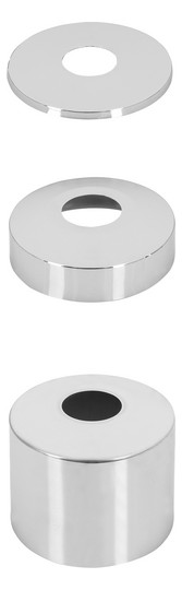 ASW Hahnrosette Ø 22 mm, 1/2" x 5 mm, Außen Ø 61 mm DN 15, Messing verchromt