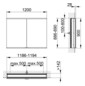 KEUCO Spiegelschrank Royal Modular 2.0 DALI 1200 x 900 x 160 mm, 2 Steckdosen, Wandeinbau, 2 Türen, beleuchtet