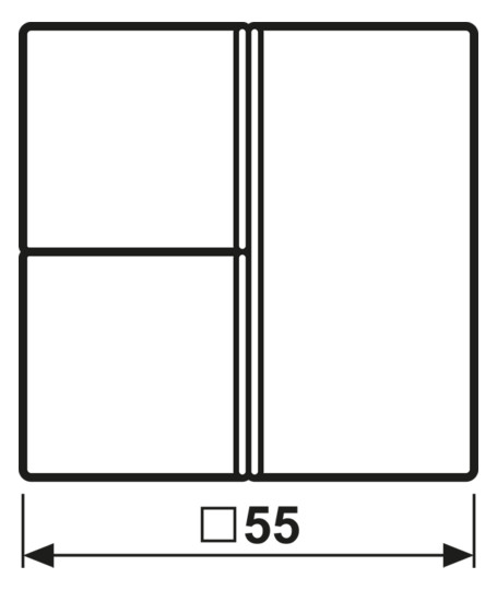 Taste 3t Schalt/Dimm AS ws glz f.Bussystem